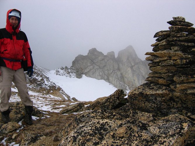 I hiked over and checked out the big cairn on the eastern plateau.